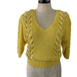 Fergusons Beverly Hills Vintage Womens Sweater Size Large Yellow Knit